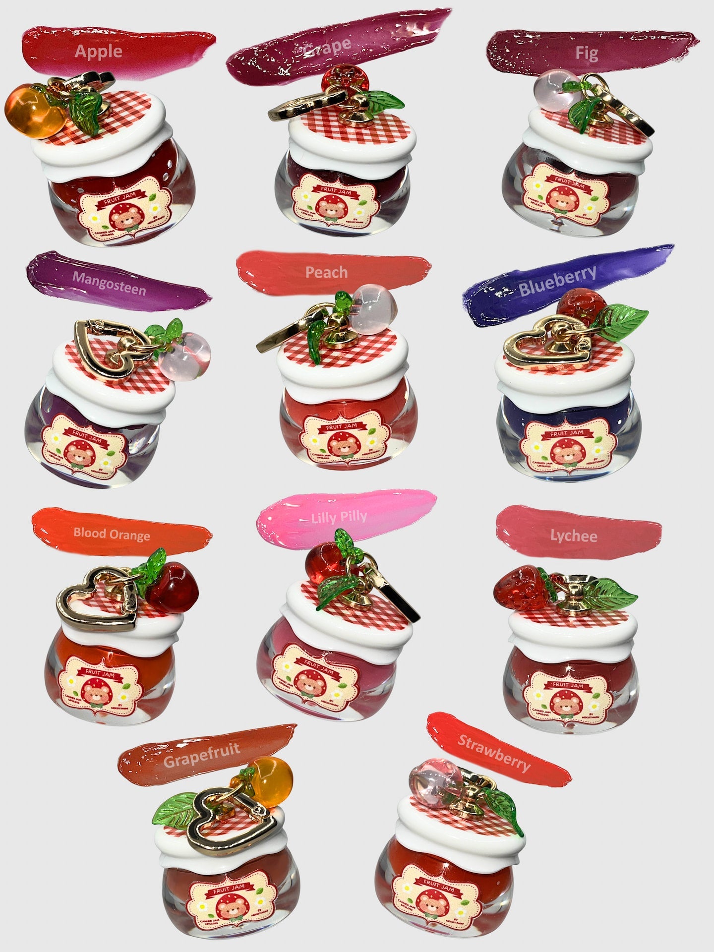 Fruit Jam Lip Gloss Keychain