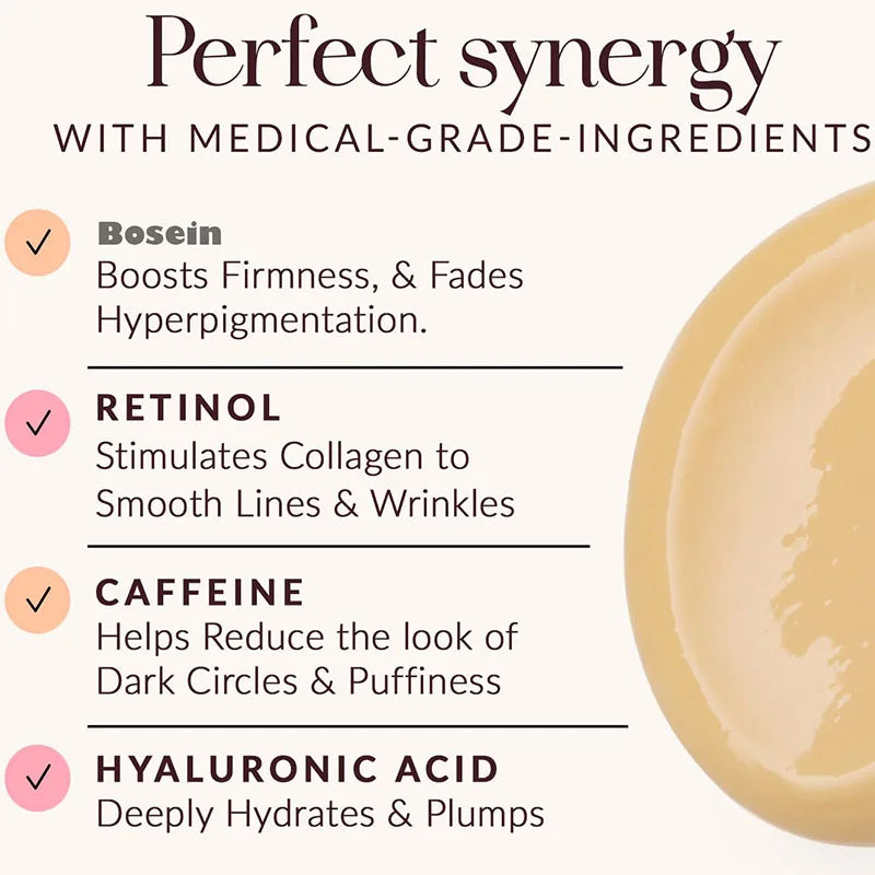 Anti-Aging Eye Cream Reduces Dark Circles Puffiness & Fine Lines Firming Hydrating Intensive Treatment with Bosein Tightens Bags